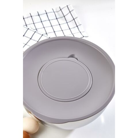 Cooker Karıştırma Saklama Kabı Paslanmaz Çelik Rendeli Kase Seti 8 Parça Gri CKR2876