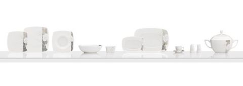 Jumbo Lisa Porselen 87 Parça 12 Kişilik Kare Yemek Takımı JB212343