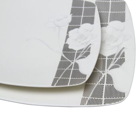 Jumbo Lisa Porselen 87 Parça 12 Kişilik Kare Yemek Takımı JB212343