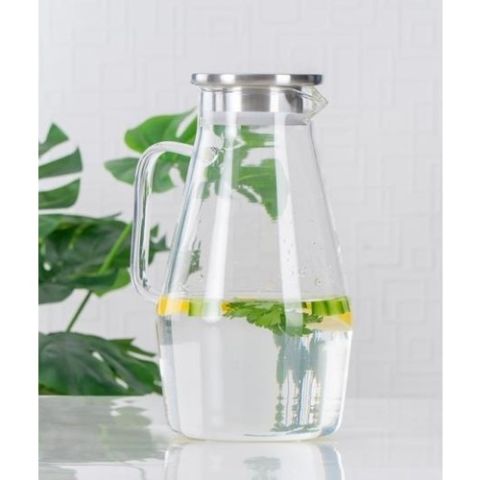 Acar Bloom Metal Kapaklı Silindir 2000 ml Cam Sürahi AC-9351/12