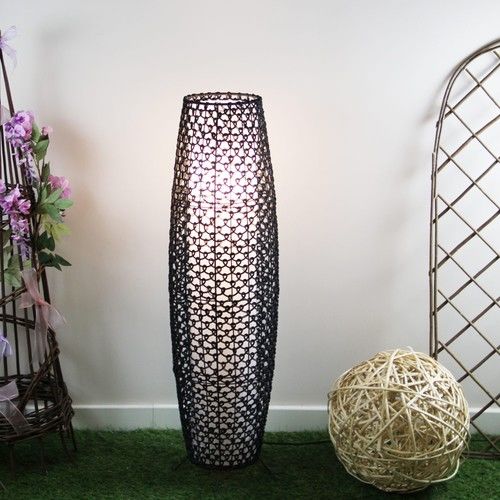 Ancel Siyah Rattan Oval Lambader