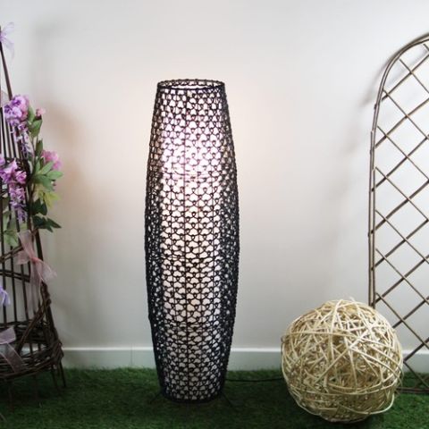 Ancel Siyah Rattan Oval Lambader