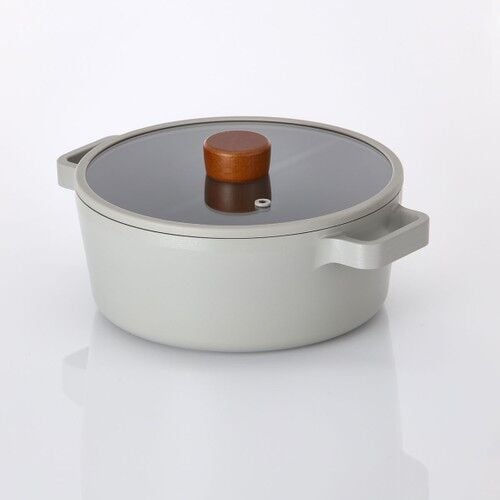 Neoflam Fika Alüminyum Döküm Tencere Gri Cam Kapaklı 18CM D-NEOG18C