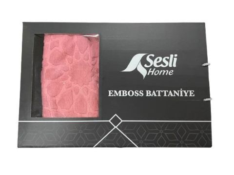 Sesli Home Emboss Battaniye Tek Kişilik Pembe 160*220 MOD350