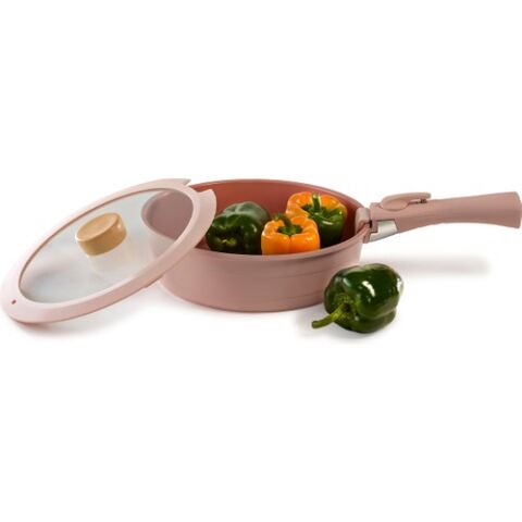 Neoflam Midas Pembe 9 Parça Ayrılabilen Saplı Iç Içe Geçebilen Indüksiyonlu Tencere Tava Seti D-NEOMDS9I-03