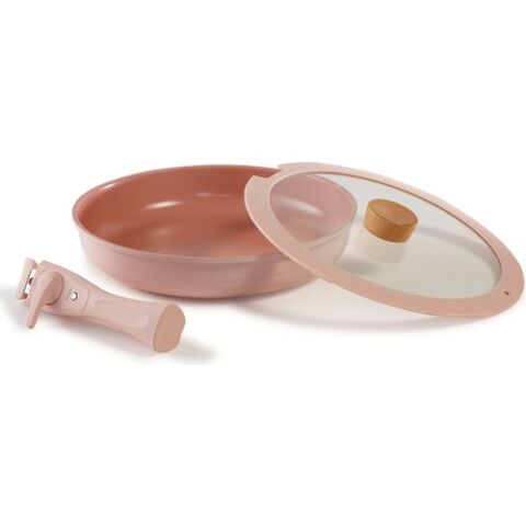 Neoflam Midas Pembe 9 Parça Ayrılabilen Saplı Iç Içe Geçebilen Indüksiyonlu Tencere Tava Seti D-NEOMDS9I-03