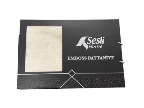 Sesli Home Emboss Battaniye Çift Kişilik Ekru 220*240 SAR274