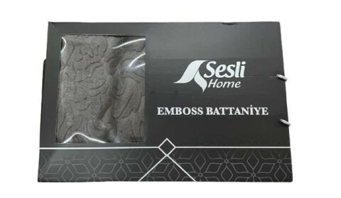 Sesli Home Emboss Battaniye Çift Kişilik Antrasit 220*240 SAR578Ç