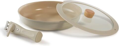 Neoflam Midas Bej 11 Parça Ayrılabilen Saplı İç İçe Geçebilen Tencere Tava Seti