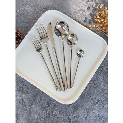 Acar Milano 36 Parça Çelik Çatal Bıçak Kaşık Takımı Platin XYT-21-0451