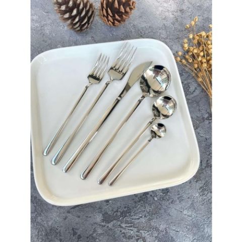 Acar Milano 36 Parça Çelik Çatal Bıçak Kaşık Takımı Platin XYT-21-0451