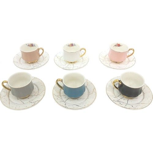 Acar Soft Mat Dokulu Kahve Seti 6 Kişilik HXF-009640/12