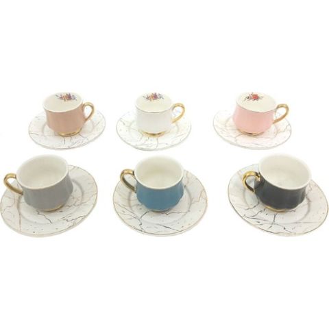 Acar Soft Mat Dokulu Kahve Seti 6 Kişilik HXF-009640/12