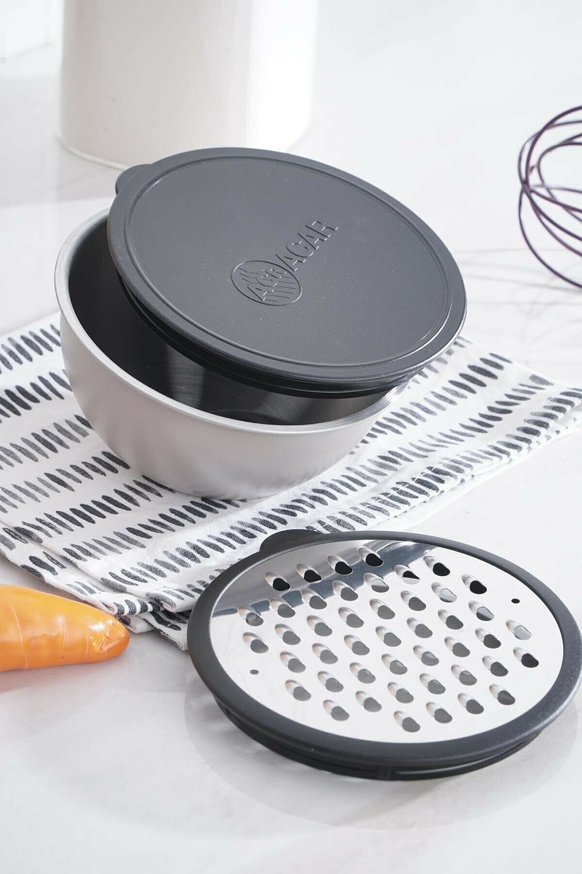 Acar Karat Troy 3 Parça Rendeli Eğimli Karıştırma Kabı 017152/6