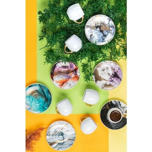 Acar Secret Sky 6 Kişilik Porselen Kahve Fincanı Takımı KAI-011682/12