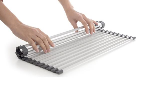 Primanova Pasa ve Isıya Dayanıklı Alüminyum Lavabo Üstü Katlanabilen Bulaşıklık Mutfak Rafı Nihale