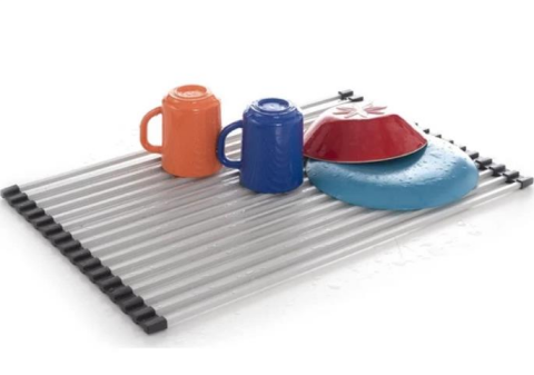 Primanova Pasa ve Isıya Dayanıklı Alüminyum Lavabo Üstü Katlanabilen Bulaşıklık Mutfak Rafı Nihale