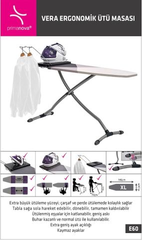 Primanova Vera Ergonomik Ütü Masası M-E60-07