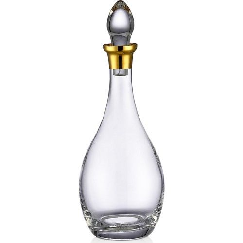 Kcd Soprano Altın Kesme El Dekor Yaldızlı Desenli Cam Karaf Sürahi