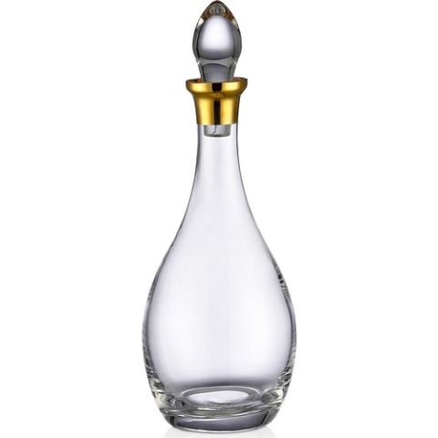 Kcd Soprano Altın Kesme El Dekor Yaldızlı Desenli Cam Karaf Sürahi