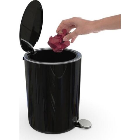 Primanova Lenox Pedallı 5 Lt Siyah Çöp Kovası M-E66-06