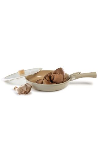 NEOFLAM Midas Bej 9 Parça Ayrılabilen Saplı İç İçe Geçebilen Tencere Tava Seti