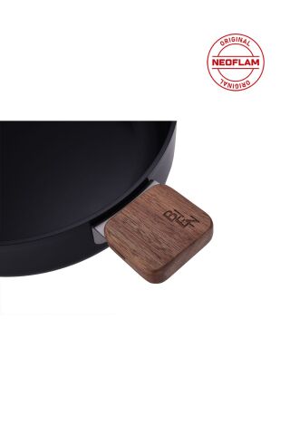 NEOFLAM Bien Black 7 Parça Indüksiyonlu Tencere Tava Seti, Akasya Ağacı Sap Ve Kulplu