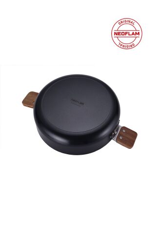 NEOFLAM Bien Black 7 Parça Indüksiyonlu Tencere Tava Seti, Akasya Ağacı Sap Ve Kulplu