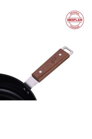 NEOFLAM Bien Black 10 Parça Indüksiyonlu Tencere Tava Seti Akasya Ağacı Sap Ve Kulplu